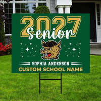 Personalized Senior 2027 Yard Sign, Custom Graduate Name Lawn Decor, Coroplast Yard Sign, Metal H-Stake Included, Graduation Party Decor