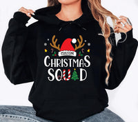 Personalized Christmas Squad Shirt, Custom Name Plate Xmas Tee, Matching Family Sweatshirt, Family Christmas Party Gift, Holiday Gift