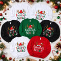 Personalized Christmas Squad Sweatshirt, Custom Name Plate Xmas Tee, Matching Family Shirt, Family Christmas Party Gift, Holiday Gift