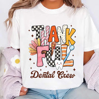Personalized Dental Crew Shirt, Custom Thankful Tooth Sweatshirt, Retro Dental Team Tee, Dentist Thanksgiving Gift, Gift for Dentist