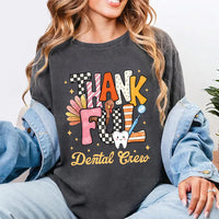 Personalized Dental Crew Shirt, Custom Thankful Tooth Sweatshirt, Retro Dental Team Tee, Dentist Thanksgiving Gift, Gift for Dentist