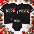 Personalized Family Christmas Shirt, Custom Doodle Name Holiday, Mama Dada Matching Top, Christmas 2026 Outfit, Family Gift, Front Sleeve
