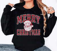 Merry Christmas Santa Sweatshirt, Vintage Distressed Holiday Print Sweatshirt, Retro Santa Face Holiday Crewneck, Christmas Gift for Her