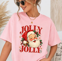 Retro Jolly Santa Christmas Shirt, Vintage Holly Distressed Holiday Tee, Winking Santa Face Print Shirt, Christmas Party Gift for Her