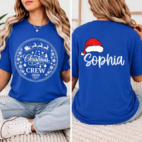 Personalized Christmas Crew Shirt, Custom Santa Hat Name Tee, Family Xmas 2026 Sweatshirt, Holiday Pajama Top, Gift for Family, Front Back