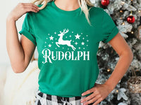 Personalized Santa Reindeer Name Shirt, Custom Reindeer Crew Christmas Tee, Star Vintage Sweatshirt, Xmas Pajama Top, Gift for Family