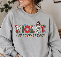 Personalized Christmas Name Shirt For Kids, Custom Name In Alphabet Letters Tee, Toddler Xmas Top, Cute Holiday Gift For Girls Boys