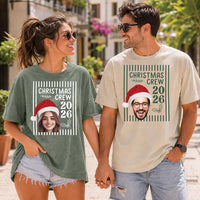 Custom Photo Christmas Crew Shirt, Personalized Face Family Matching Tee 2026, Funny Santa Hat Picture Xmas Top, Holiday Group Gift