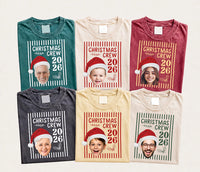 Custom Photo Christmas Crew Shirt, Personalized Face Family Matching Tee 2026, Funny Santa Hat Picture Xmas Top, Holiday Group Gift