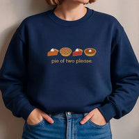 Embroidered Thanksgiving Pregnancy Announcement Sweatshirt, Pie For Two Funny Embroidered Hoodie, Holiday Shirt, Fall Gift for Her