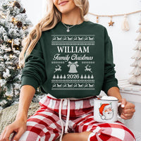 Personalized Family Christmas Sweatshirt, Custom Last Name Sweater Shirt, Matching Family Christmas 2026 Crew, Knit Holiday Gift Top