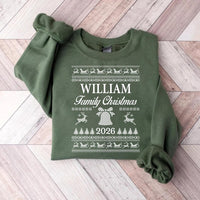 Personalized Family Christmas Sweatshirt, Custom Last Name Sweater Shirt, Matching Family Christmas 2026 Crew, Knit Holiday Gift Top