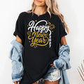 Happy New Year Crew 2027 Shirt, Gold Script New Years Eve Matching Tee, NYE Party Sweatshirt, Holiday Crew Neck Top, Women Gift Hoodie