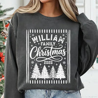 Personalized Family Christmas Shirt, Custom Family Name Christmas Tee 2026, Matching Holiday Stamp Shirt, Vintage Pine Tree Crew Gift