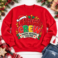 Christmas Crew Making Memories Sweatshirt, Festive Matching Family Shirt, Santa Hat Crew Lettering Top, Holiday Party Outfit, Christmas Gift