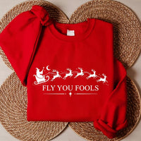 Fly You Fools Christmas Sweatshirt, Wizard Sleigh Reindeer Crewneck, Fantasy Holiday Shirt, Funny Quote Sweatshirt, Christmas Gift for Him