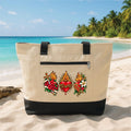 Personalized Catholic Marian Tote Bag with Zipper, Custom Sacred Heart Canvas Tote, Holy Family Design, Faith Gift Bag, Gift for Church