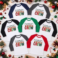 Cousin Crew Reindeer Raglan Shirt, Festive Christmas Cousins Tee, Matching Holiday Family Top, Xmas Party Outfit, Gift for Cousins