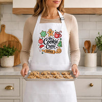 Custom Cookie Crew Christmas Apron, Personalized Name Baking Apron, Holiday Cooking Apron, Kitchen Apron, Christmas Gift for Bakers