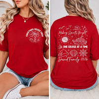 Personalized Family Christmas Shirt, Custom Last Name Striped Holiday Tee 2026, Matching Family Party Top, Xmas Group Gift, Front Back