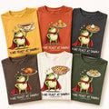 Custom Funny Frog Thanksgiving Shirt, We Feast At Dawn Food Group Party Tee, Matching Family Dinner Top, Cute Frog Waiter Holiday Gift Shirt