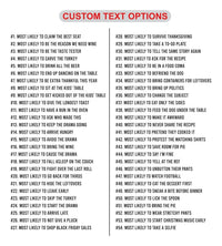 Personalized Most Likely To Shirt, Custom Thanksgiving Phrase Tee, Funny Family Matching Shirt, Thanksgiving Dinner Outfit, Funny Gift