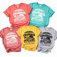 Personalized Merry Cruisemas Tee, Custom Family Name Year Shirt, Retro Cruise Ship Graphic, Sailing Vacation Gift, Holiday Trip Gift