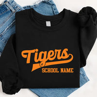 Custom Mascot Sweatshirt, Personalized School Spirit Tee with Mascot Name, Script Collegiate Game Day Shirt, Spirit Week, Student Gift