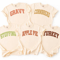 Custom Dinner Rolls Shirt, Funny Thanksgiving Varsity Tee, Family Food Matching Comfort Shirt, Thanksgiving Dinner Outfit, Funny Gift