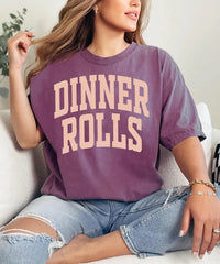 Custom Dinner Rolls Shirt, Funny Thanksgiving Varsity Tee, Family Food Matching Comfort Shirt, Thanksgiving Dinner Outfit, Funny Gift