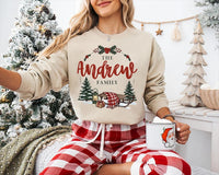 Personalized Family Christmas Sweatshirt, Custom Last Name Winter Sled Shirt, Vintage Sled Holiday Crewneck, Christmas Gift for Family