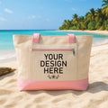 Custom Logo Tote Bag with Zipper, Personalized Mini Canvas Tote, Small Business Logo Carryall, Custom Design Zipper Bag, Gift for Women