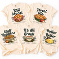 Personalized Thanksgiving Family Shirt, Custom Funny Food Pun Tee, Vintage Turkey Day Dinner Shirt, Friendsgiving Group Gift for Family