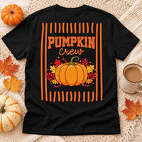 Personalized Pumpkin Crew T-Shirt, Custom Name Thanksgiving Toddler Tee, Mama Dada Mini Matching Shirt, Fall Gift for Little One, Front Back