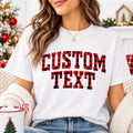 Personalized Vinyl Buffalo Plaid Shirt, Custom Old English Text Hoodie, Real Vinyl Plaid Sweatshirt, Christmas Party Shirt, Gift for Her
