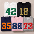 Personalized Puff Print Name Sweatshirt, Custom Varsity Number Jersey Shirt, 3D Raised Puff Hoodie, Name Crewneck, Birthday Gift for Her