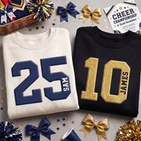 Personalized Puff Print Name Sweatshirt, Custom Varsity Number Jersey Shirt, 3D Raised Puff Hoodie, Name Crewneck, Birthday Gift for Her