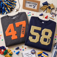 Personalized Puff Print Name Sweatshirt, Custom Varsity Number Jersey Shirt, 3D Raised Puff Hoodie, Name Crewneck, Birthday Gift for Her
