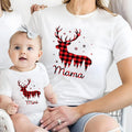 Personalized Reindeer Family Christmas Shirt, Custom Buffalo Plaid Deer Tee, Matching Family Name Outfit, Christmas Gift for Loved Ones