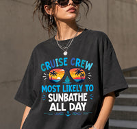 Personalized Cruise Crew Most Likely To Shirt, Custom Quote Family Cruise 2026 Tee, Funny Sunset Sunglasses Crewneck, Gift for Cruiser