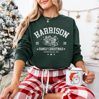 Personalized Family Christmas Hoodie, Custom Name Vintage Santa Hoodie, Retro Matching Holiday Family Xmas Sweatshirt, Gift for Friends