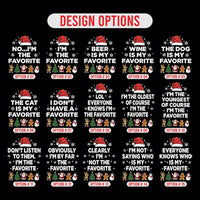 Personalized I'm the Favorite Christmas Shirt, Custom Quote Matching Family Christmas Tee, Funny Santa Hat Crewneck, Gift for Sister