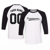 Personalized Glitter Team Raglan Shirt, Custom Baseball Name Number Tee, Sparkly Front Back Print, Game Day Outfit, Gift for Baseball Mom