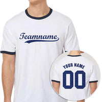 Personalized Glitter Team Ringer Shirt, Custom Name Number Contrast Trim Tee, Sparkly Statement Ringer, Game Day Outfit, Sports Fan Gift