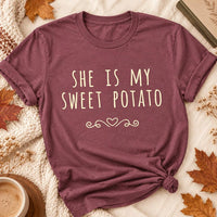 Personalized Potato Thanksgiving Day Shirt, Custom Sweet Crispy Potato Tee, Matching Friendsgiving Shirt, Fall Dinner Tee, Fall Gift