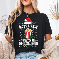 Personalized Most Likely To Family Christmas Shirt, Custom Quote Matching Family Holiday Tee, Retro Santa Hat Crewneck, Gift for Friends