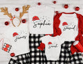 Personalized Santa Hat Name Christmas Shirt, Custom Name Holiday Family Tee, Matching Santa Hat Sweatshirt, Holiday Outfit, Christmas Gift