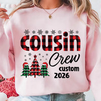 Personalized Cousin Crew Christmas Shirt, Custom Buffalo Plaid Family Tee, Matching Cousin Crew Sweatshirt, Holiday Outfit, Christmas Gift