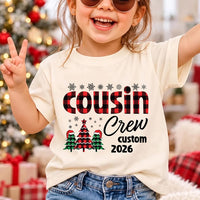 Personalized Cousin Crew Christmas Shirt, Custom Buffalo Plaid Family Tee, Matching Cousin Crew Sweatshirt, Holiday Outfit, Christmas Gift