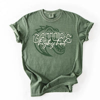 Personalized School Mascot Shirt, Custom High School Spirit Tee, Varsity Team Crewneck, Game Day Spirit Outfit, Gift for Cheer Fan